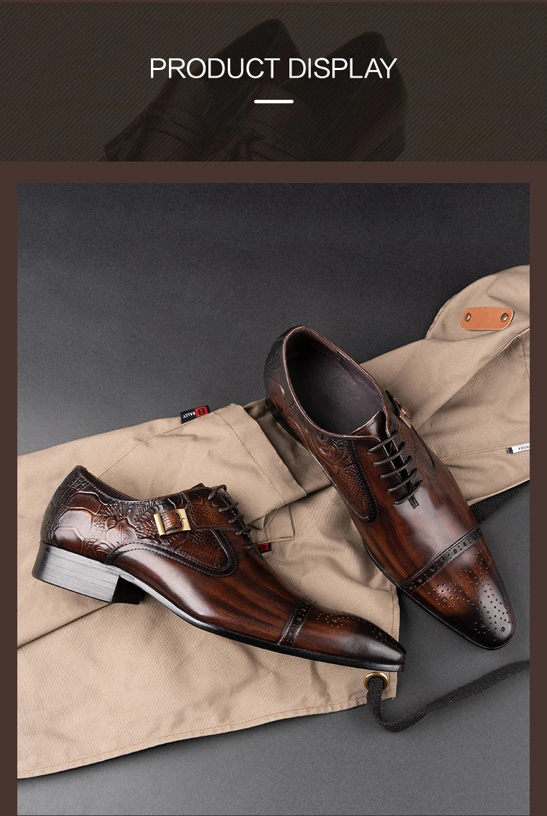 Luxury Business High-end Leather Shoes Men Oxford Shoes Elegant Formal Genuine Leather Dress Shoes European Style Men Shoes