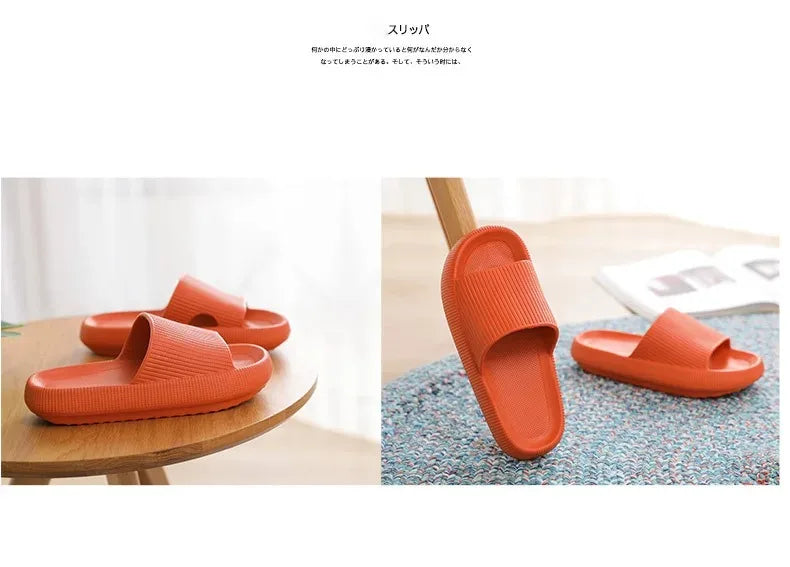 Women Thick Platform Cloud Slippers Summer Beach Eva Soft Sole Slide Sandals Leisure Men Ladies Indoor Bathroom Anti-slip Shoes