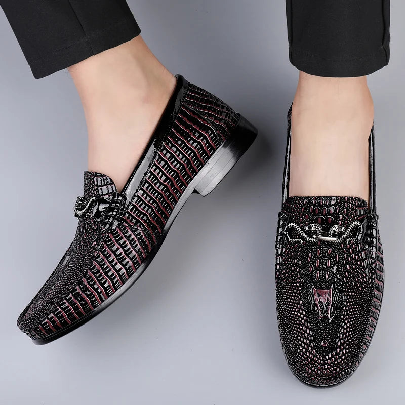 Genuine Leather Men Casual Shoes Luxury Brand Walking Business Shoe Outdoor Footwear Slip on Loafers Handmade Formal Dress Shoes