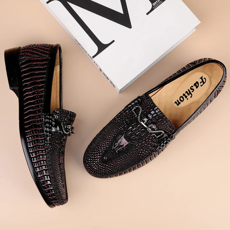 Genuine Leather Men Casual Shoes Luxury Brand Walking Business Shoe Outdoor Footwear Slip on Loafers Handmade Formal Dress Shoes