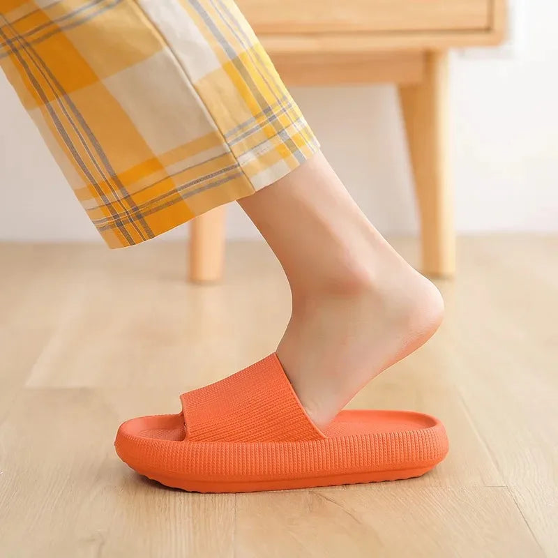 Women Thick Platform Cloud Slippers Summer Beach Eva Soft Sole Slide Sandals Leisure Men Ladies Indoor Bathroom Anti-slip Shoes
