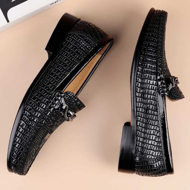 Genuine Leather Men Casual Shoes Luxury Brand Walking Business Shoe Outdoor Footwear Slip on Loafers Handmade Formal Dress Shoes