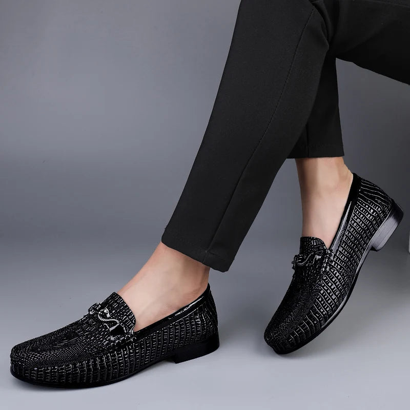 Genuine Leather Men Casual Shoes Luxury Brand Walking Business Shoe Outdoor Footwear Slip on Loafers Handmade Formal Dress Shoes