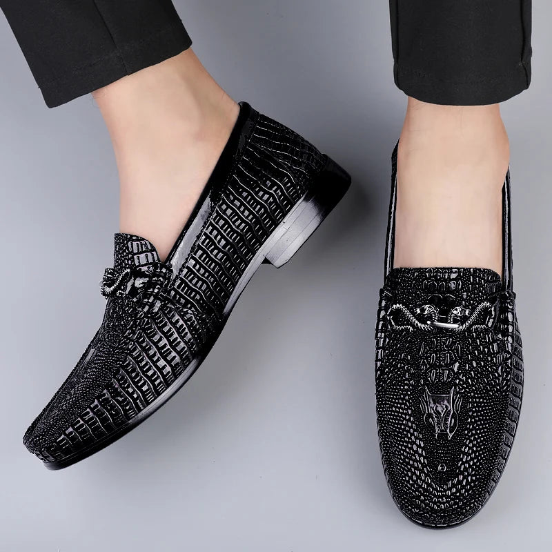 Genuine Leather Men Casual Shoes Luxury Brand Walking Business Shoe Outdoor Footwear Slip on Loafers Handmade Formal Dress Shoes