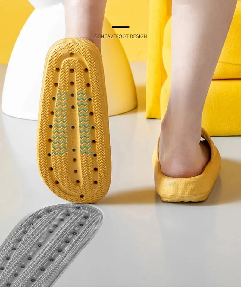 Women Thick Platform Cloud Slippers Summer Beach Eva Soft Sole Slide Sandals Leisure Men Ladies Indoor Bathroom Anti-slip Shoes