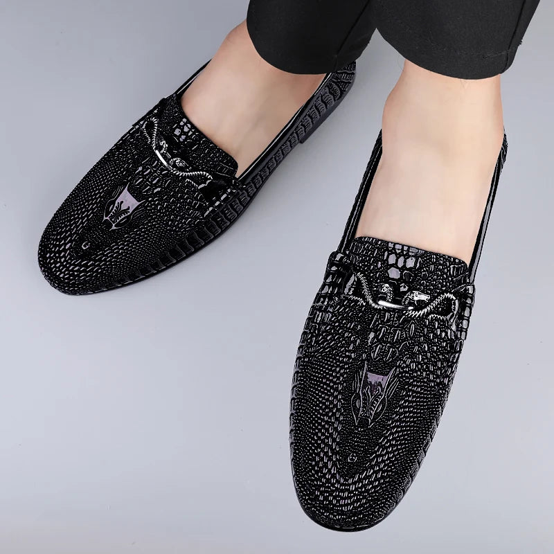 Genuine Leather Men Casual Shoes Luxury Brand Walking Business Shoe Outdoor Footwear Slip on Loafers Handmade Formal Dress Shoes