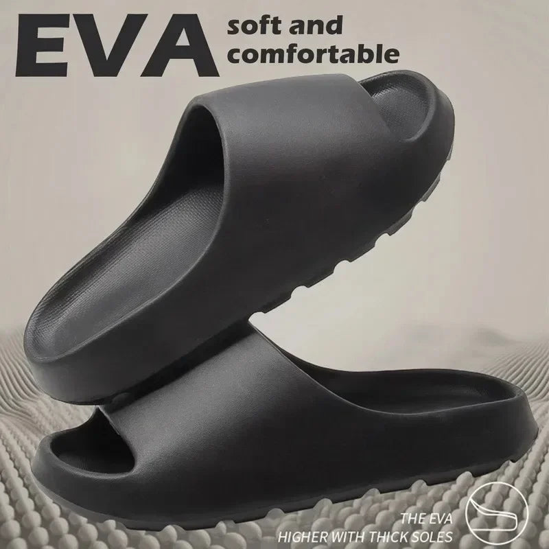 Women Summer Coconut Slippers Cloud Thick-soled Sandals Soft Bottom Beach EVA Slides Fashion Home Slippers Bathroom slippers