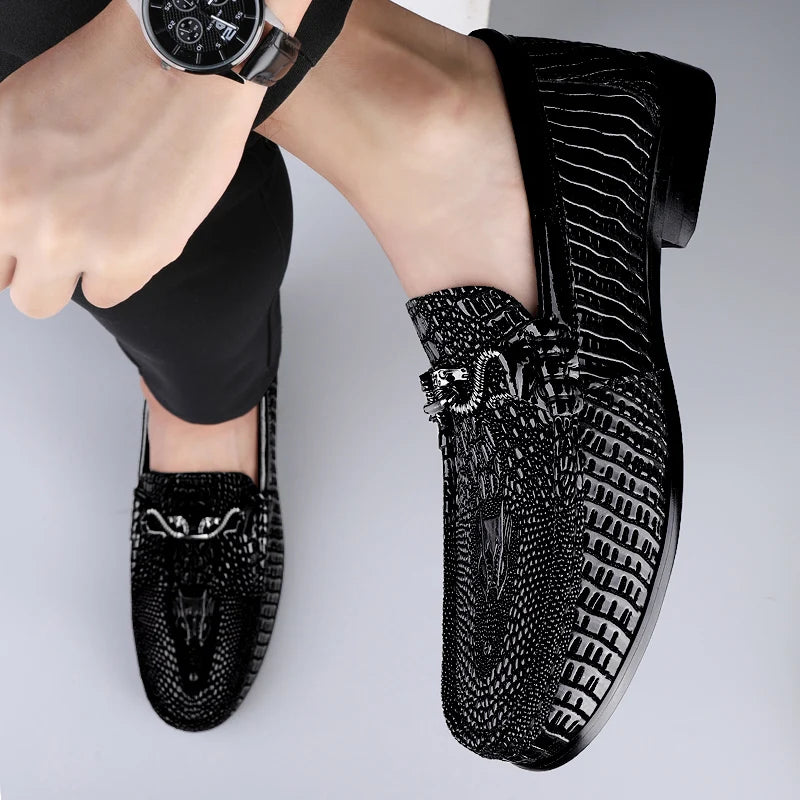 Genuine Leather Men Casual Shoes Luxury Brand Walking Business Shoe Outdoor Footwear Slip on Loafers Handmade Formal Dress Shoes