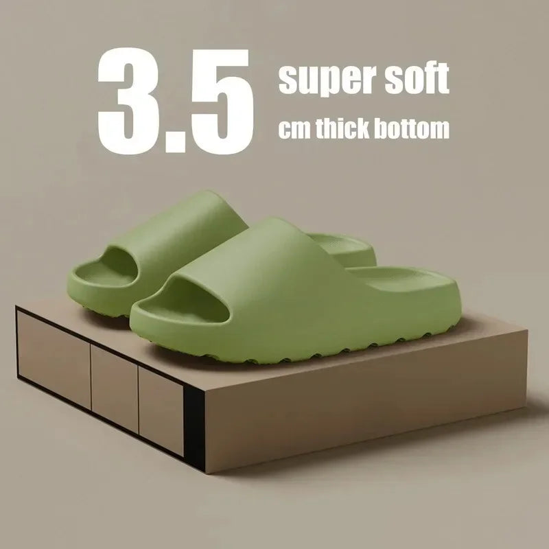 Women Summer Coconut Slippers Cloud Thick-soled Sandals Soft Bottom Beach EVA Slides Fashion Home Slippers Bathroom slippers