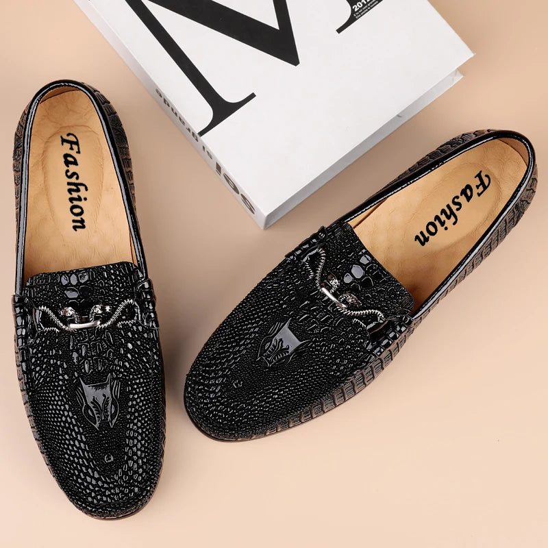 Genuine Leather Men Casual Shoes Luxury Brand Walking Business Shoe Outdoor Footwear Slip on Loafers Handmade Formal Dress Shoes