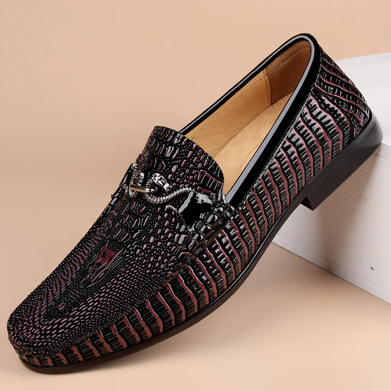 Genuine Leather Men Casual Shoes Luxury Brand Walking Business Shoe Outdoor Footwear Slip on Loafers Handmade Formal Dress Shoes