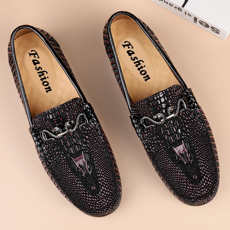 Genuine Leather Men Casual Shoes Luxury Brand Walking Business Shoe Outdoor Footwear Slip on Loafers Handmade Formal Dress Shoes