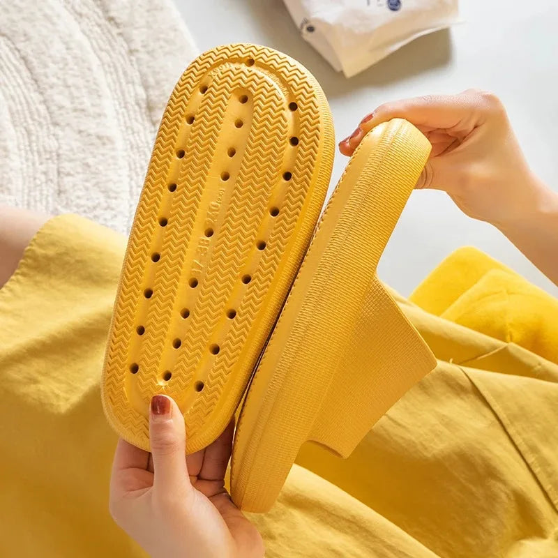 Women Thick Platform Cloud Slippers Summer Beach Eva Soft Sole Slide Sandals Leisure Men Ladies Indoor Bathroom Anti-slip Shoes
