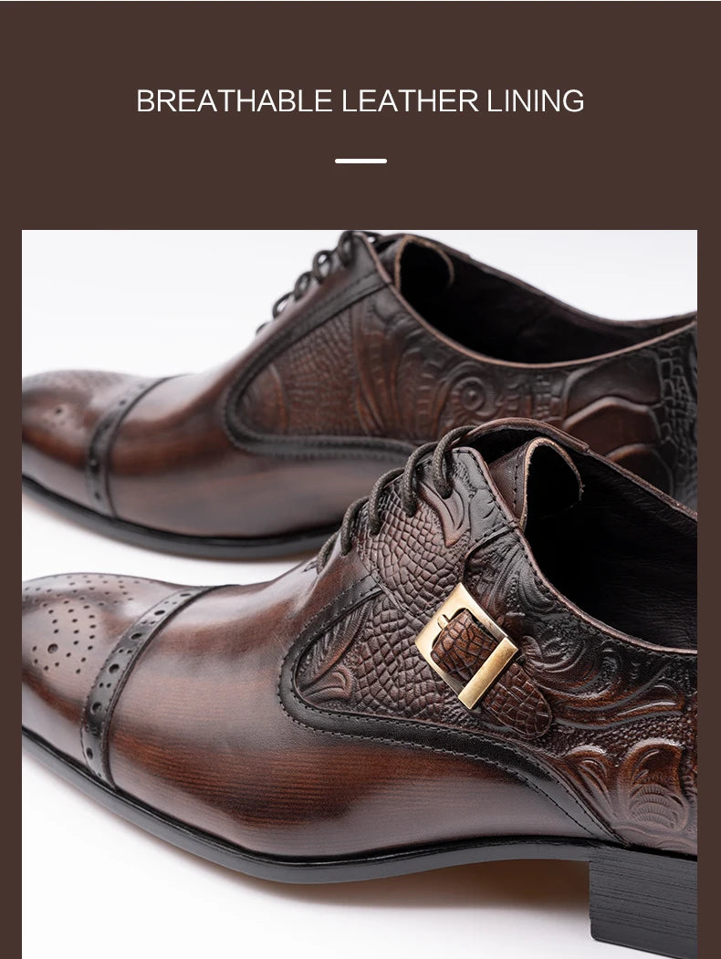 Luxury Business High-end Leather Shoes Men Oxford Shoes Elegant Formal Genuine Leather Dress Shoes European Style Men Shoes